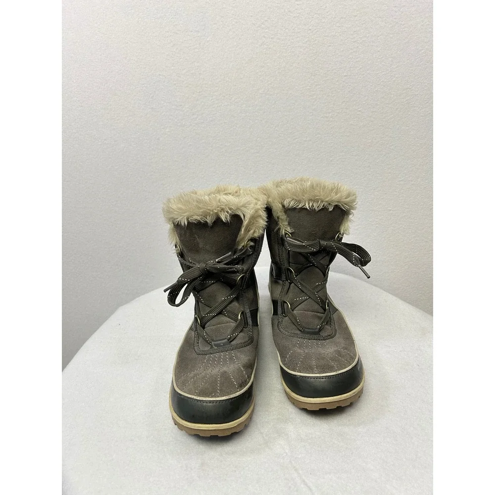 Winter Snow Sorel Womens 10 Shale Grey Waterproof Faux Fur Winter Carnival Boots